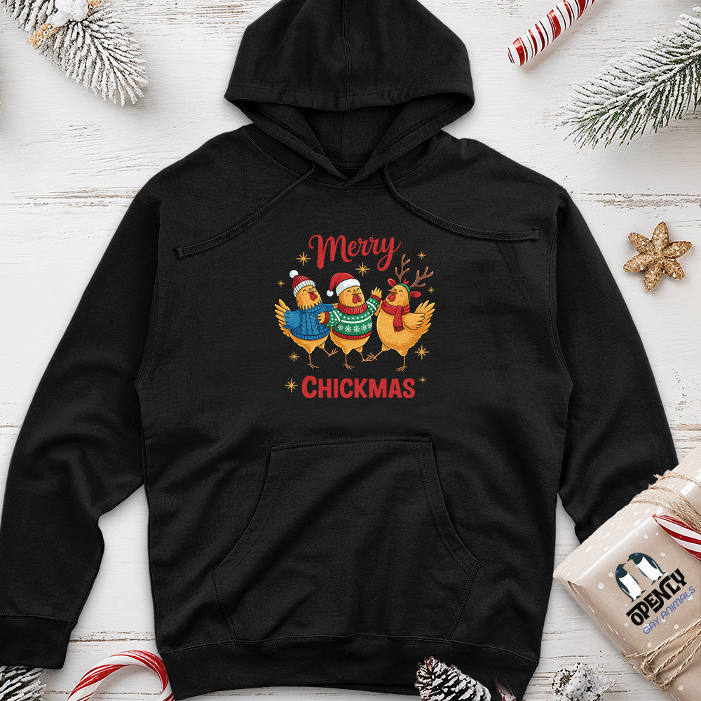Merry Chickmas Unisex Midweight Hoodie
