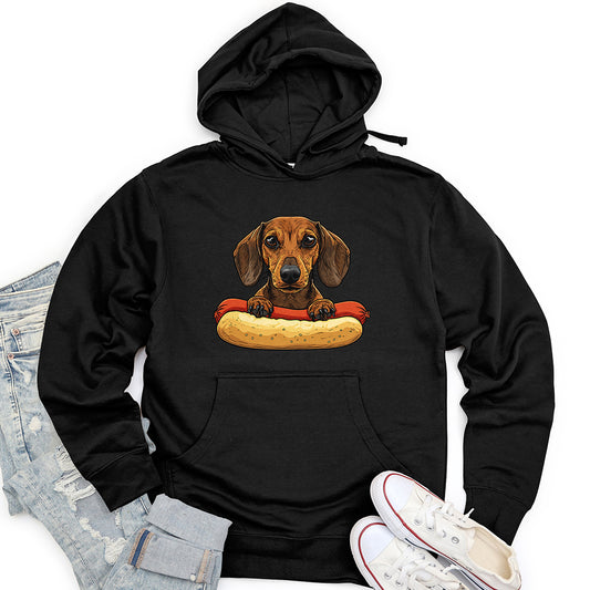 Dachshund Hotdog Hug Unisex Midweight Hoodie