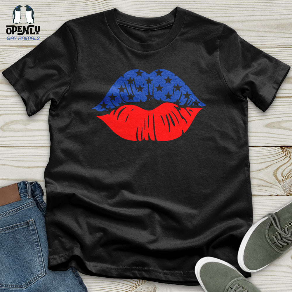 USA Flag Lips Unisex T-Shirt