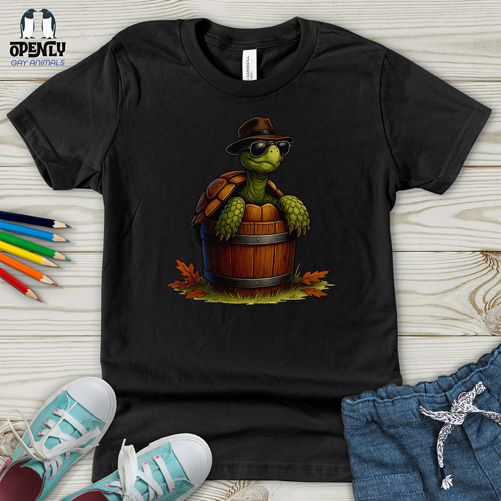 Cool Turtle in a Barrel Youth T-Shirt