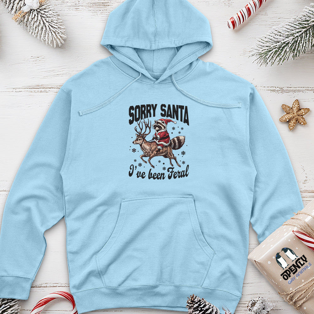 Sorry Santa I've Been Feral Unisex Midweight Hoodie