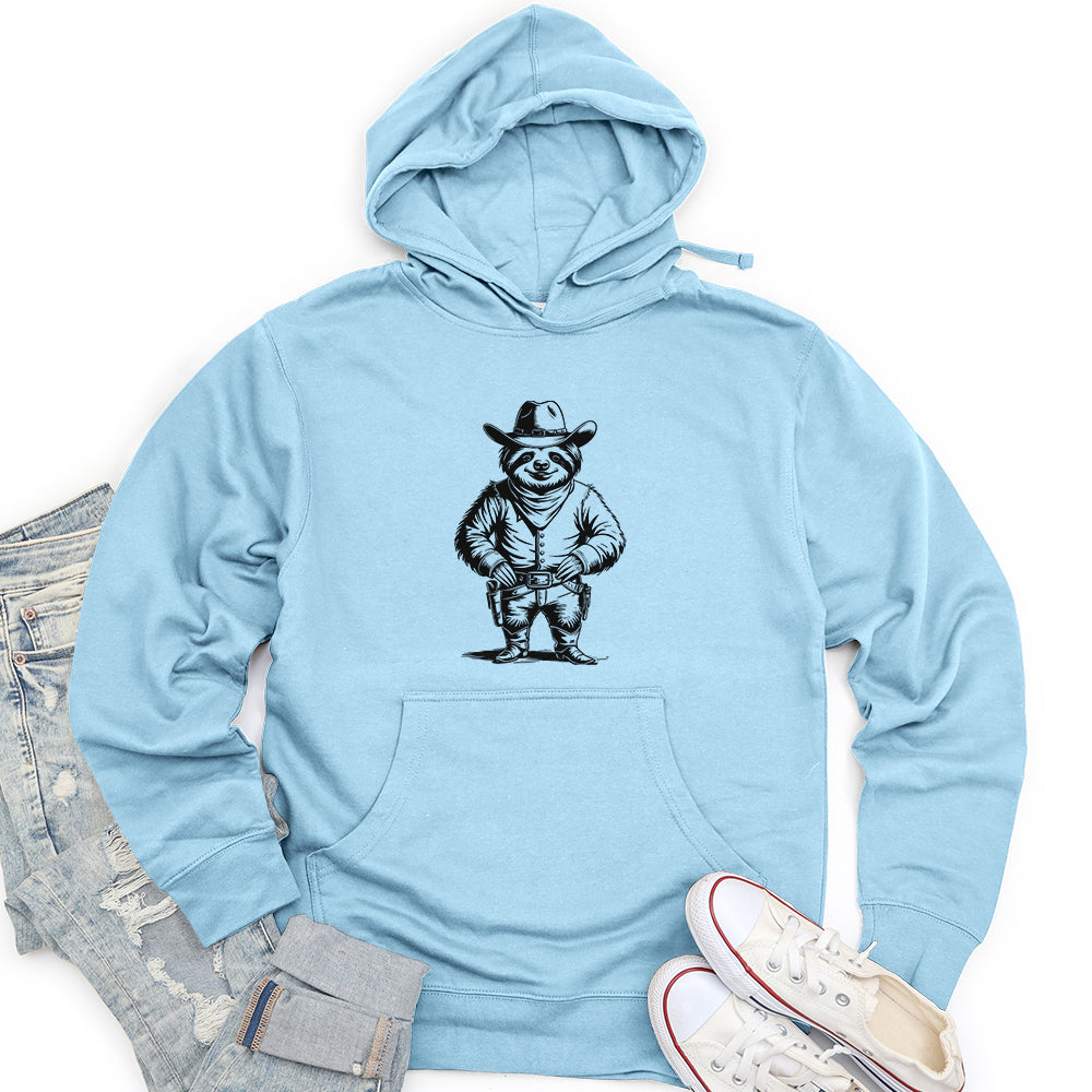 Cowboy Sloth Unisex Midweight Hoodie