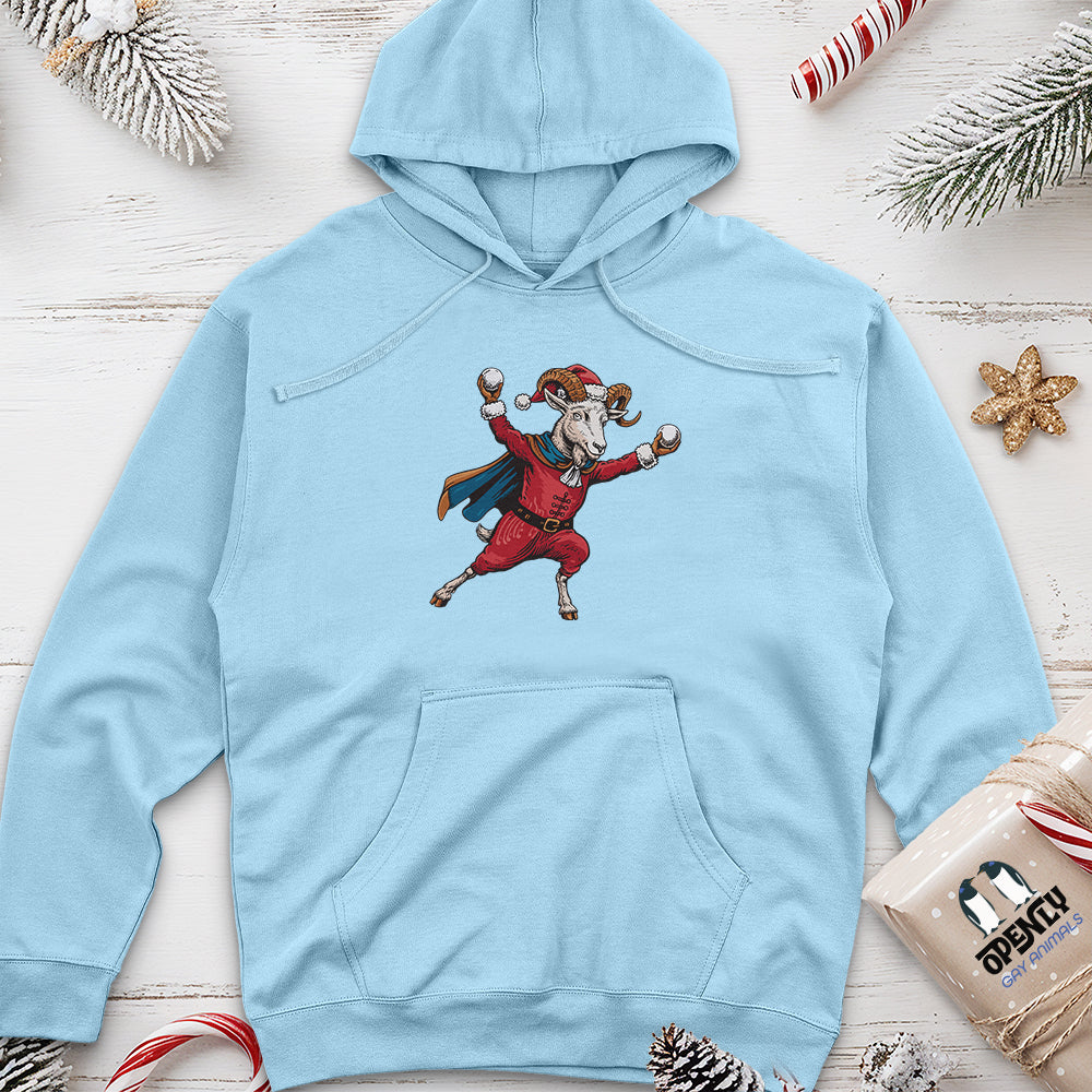 Goat With Snowballs Unisex Midweight Hoodie