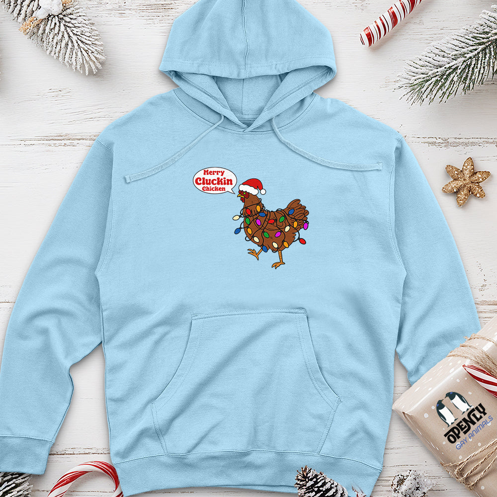 Merry Cluckin Chicken Unisex Midweight Hoodie