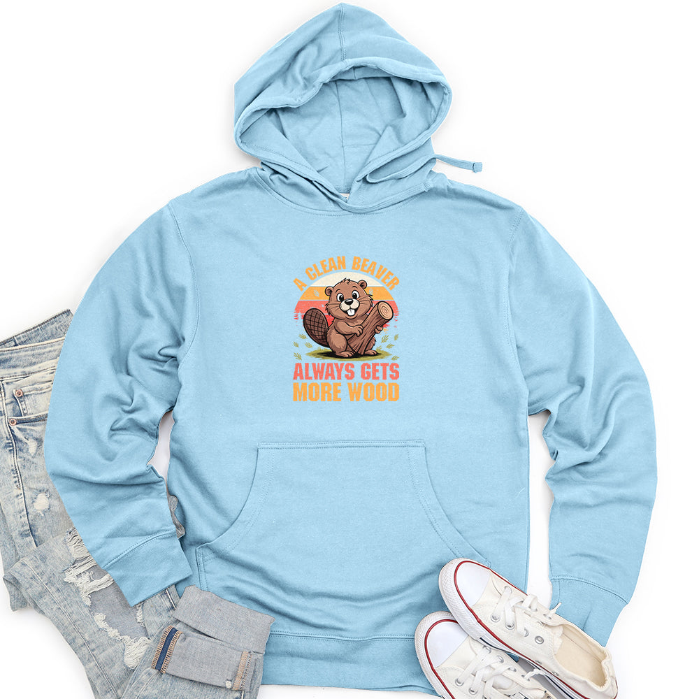 A Clean Beaver Unisex midweight hoodie
