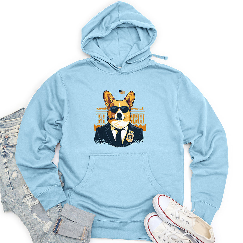 Corgi Secret Service Unisex Midweight Hoodie