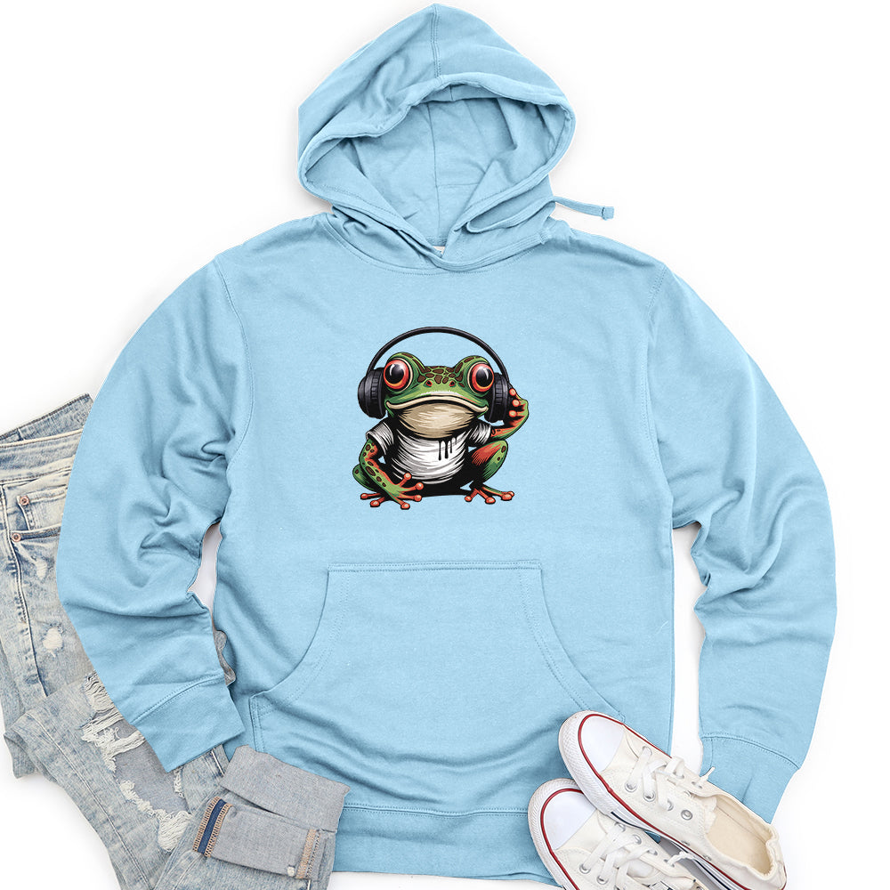 Frog in Headphones Unisex midweight hoodie