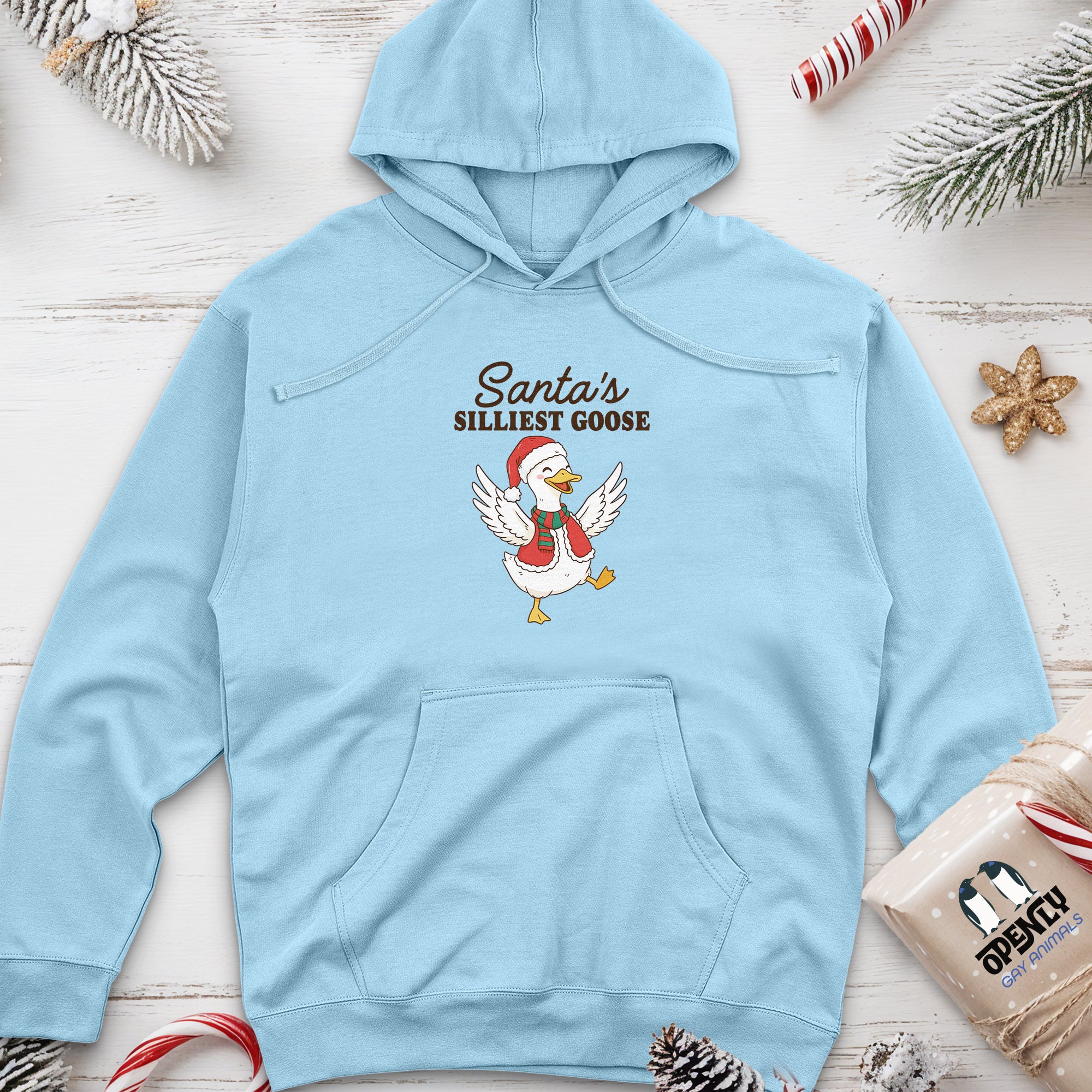 Santa's Silliest Goose 2 midweight hoodie