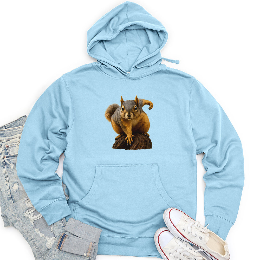 Squirrel on Alert Unisex midweight hoodie