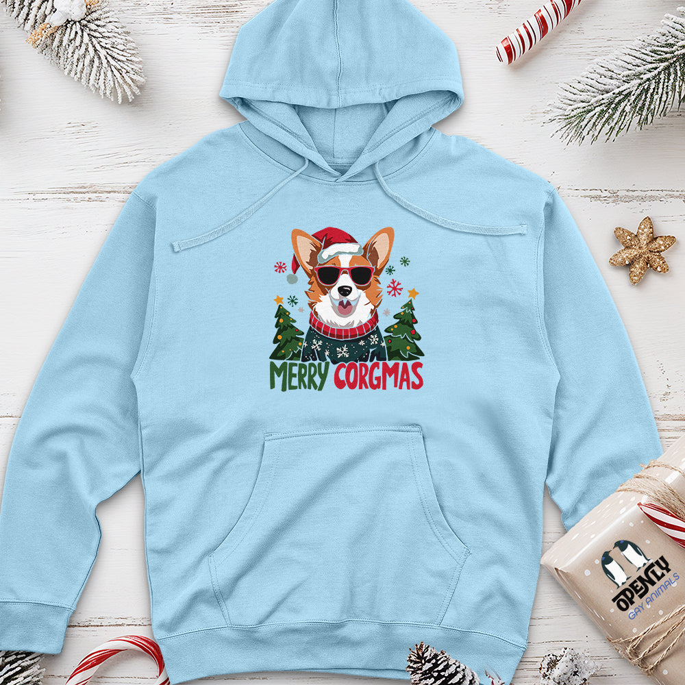 Merry Corgmas Unisex Midweight Hoodie