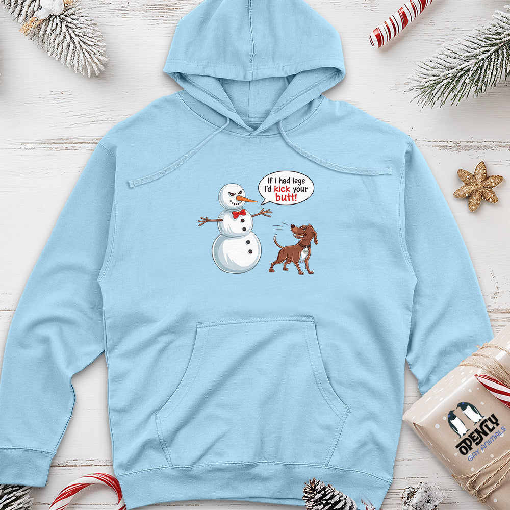 Funny Dog and Snowman Unisex Midweight Hoodie