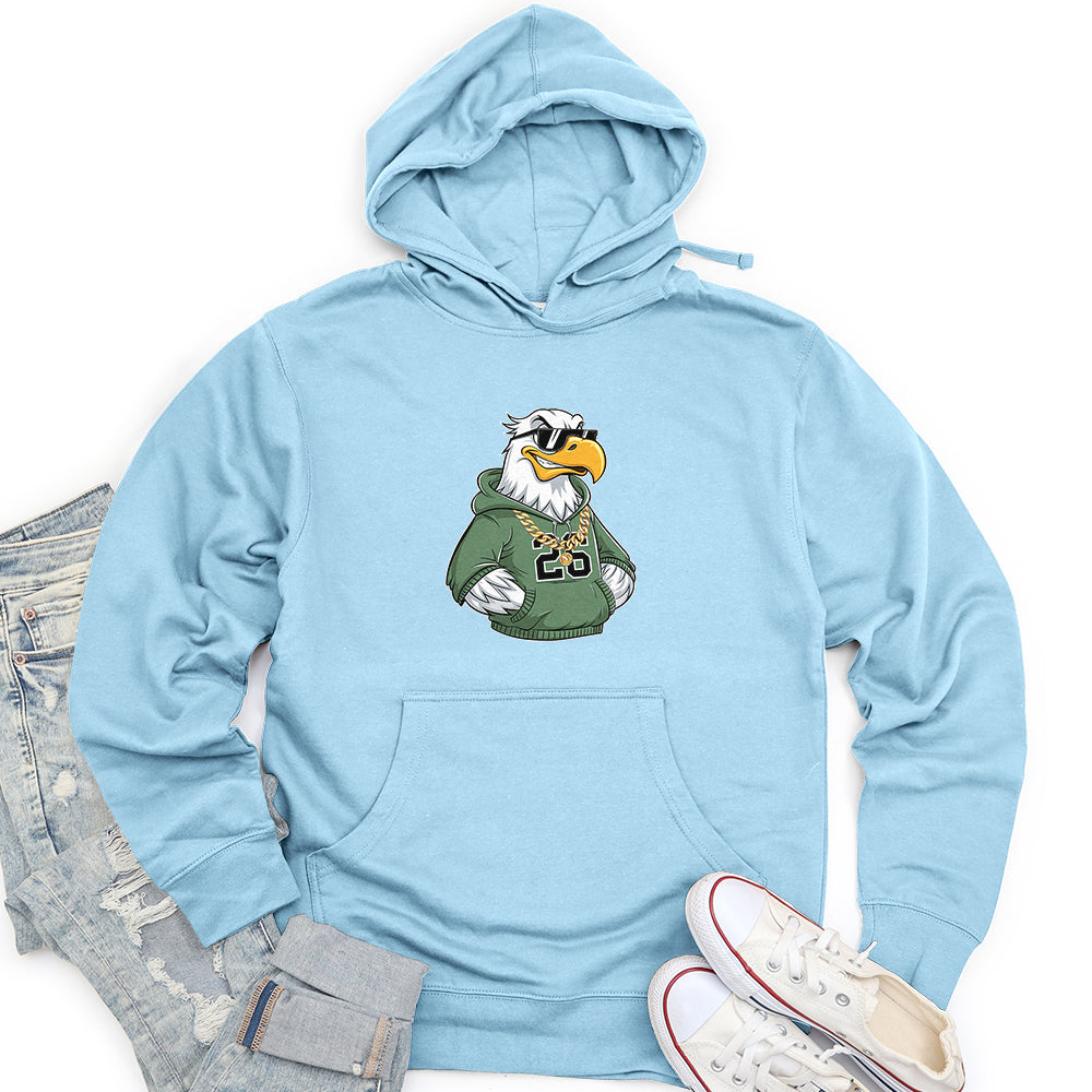 A Cool, Urban-Styled Eagle Unisex midweight hoodie