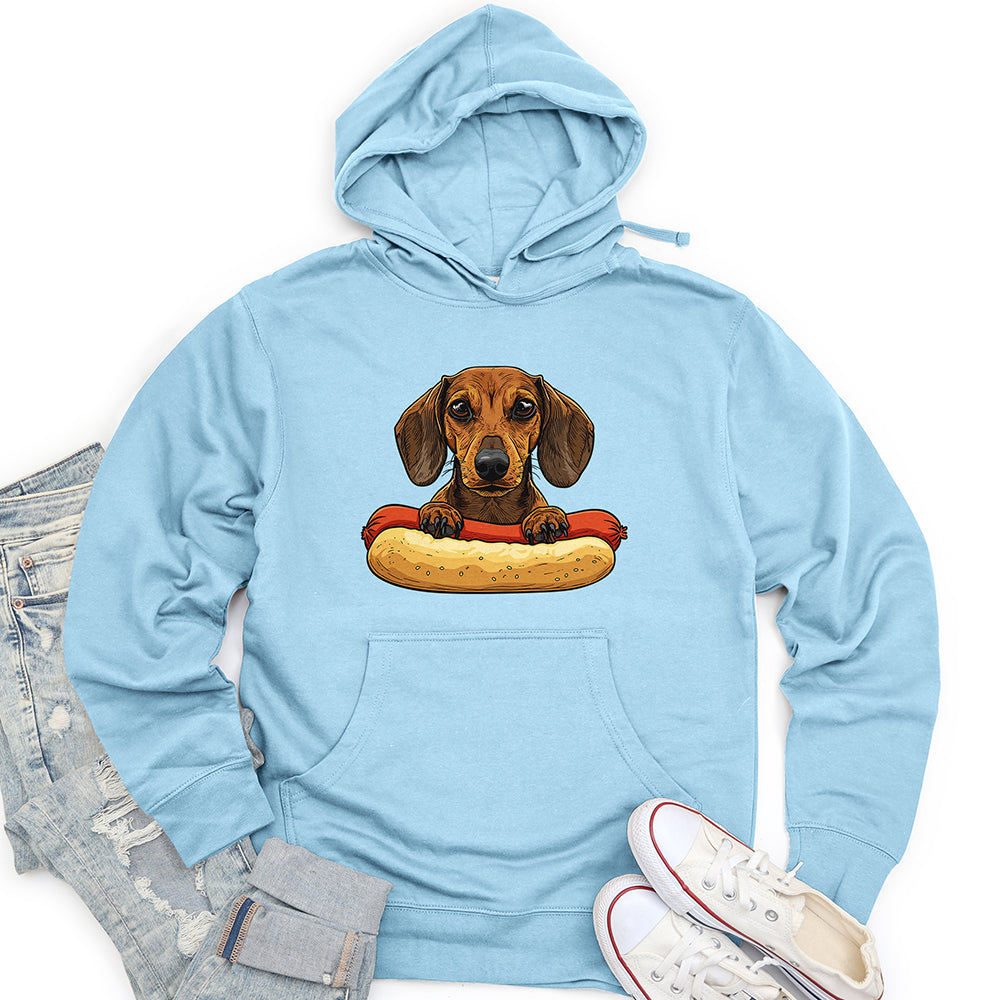 Dachshund Hotdog Hug Unisex Midweight Hoodie