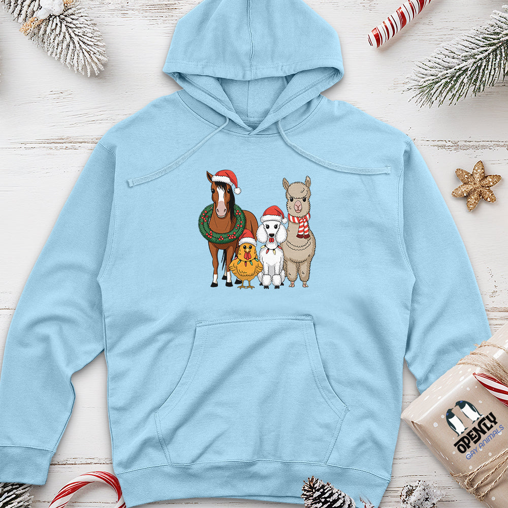 Christmas Animal Unisex Midweight Hoodie