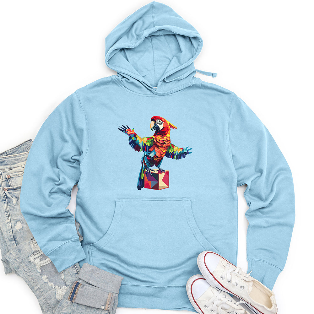 Parrot Geometric Dance Unisex Midweight Hoodie