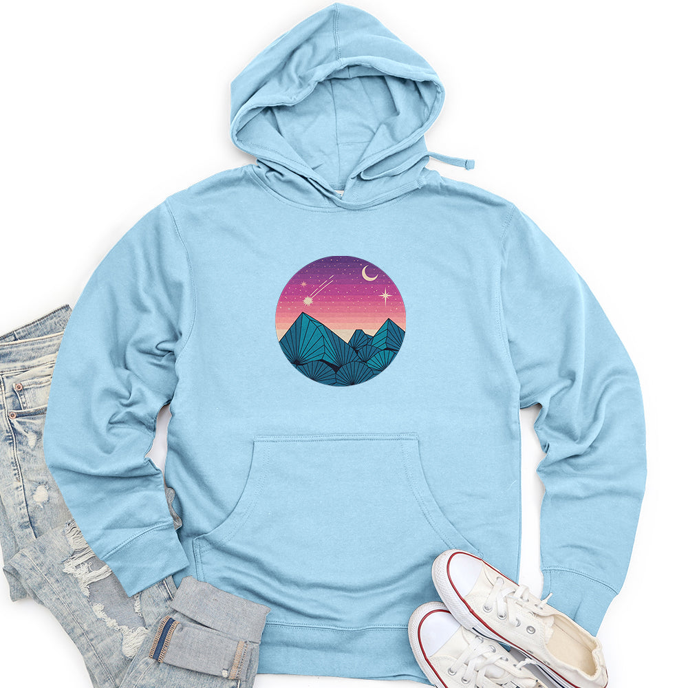 Geometric Mountain Landscape Unisex midweight hoodie