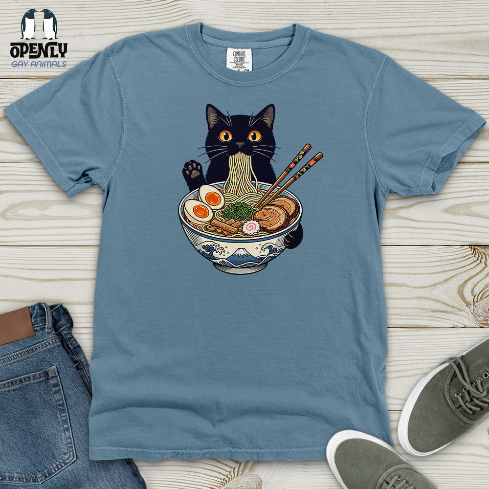 Cat with Ramen Heavy Cotton Comfort Colors Tee