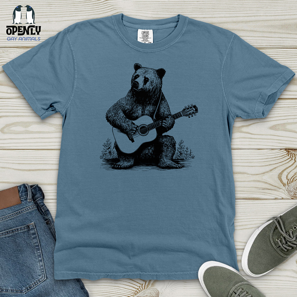 Bear Guitarist Heavy Cotton Comfort Colors Tee