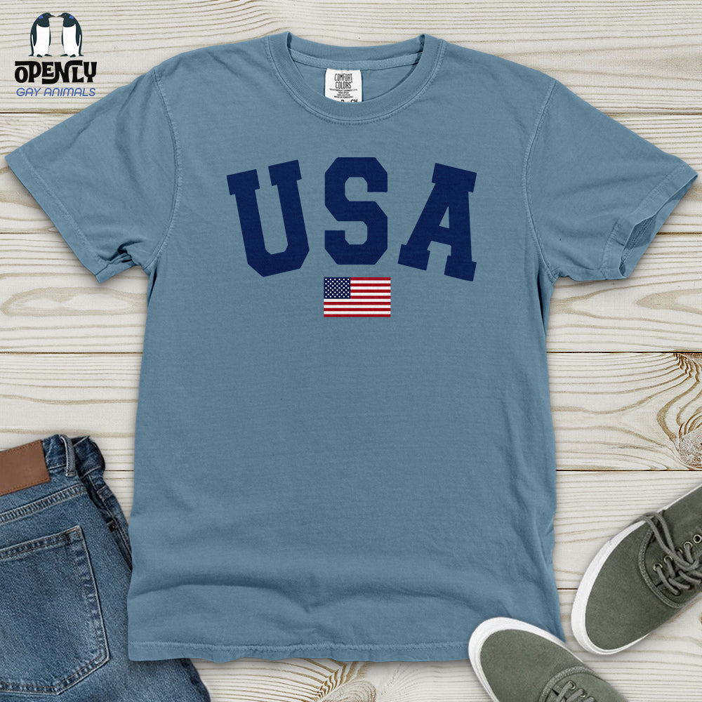 USA Flag Heavy Cotton Comfort Colors Tee
