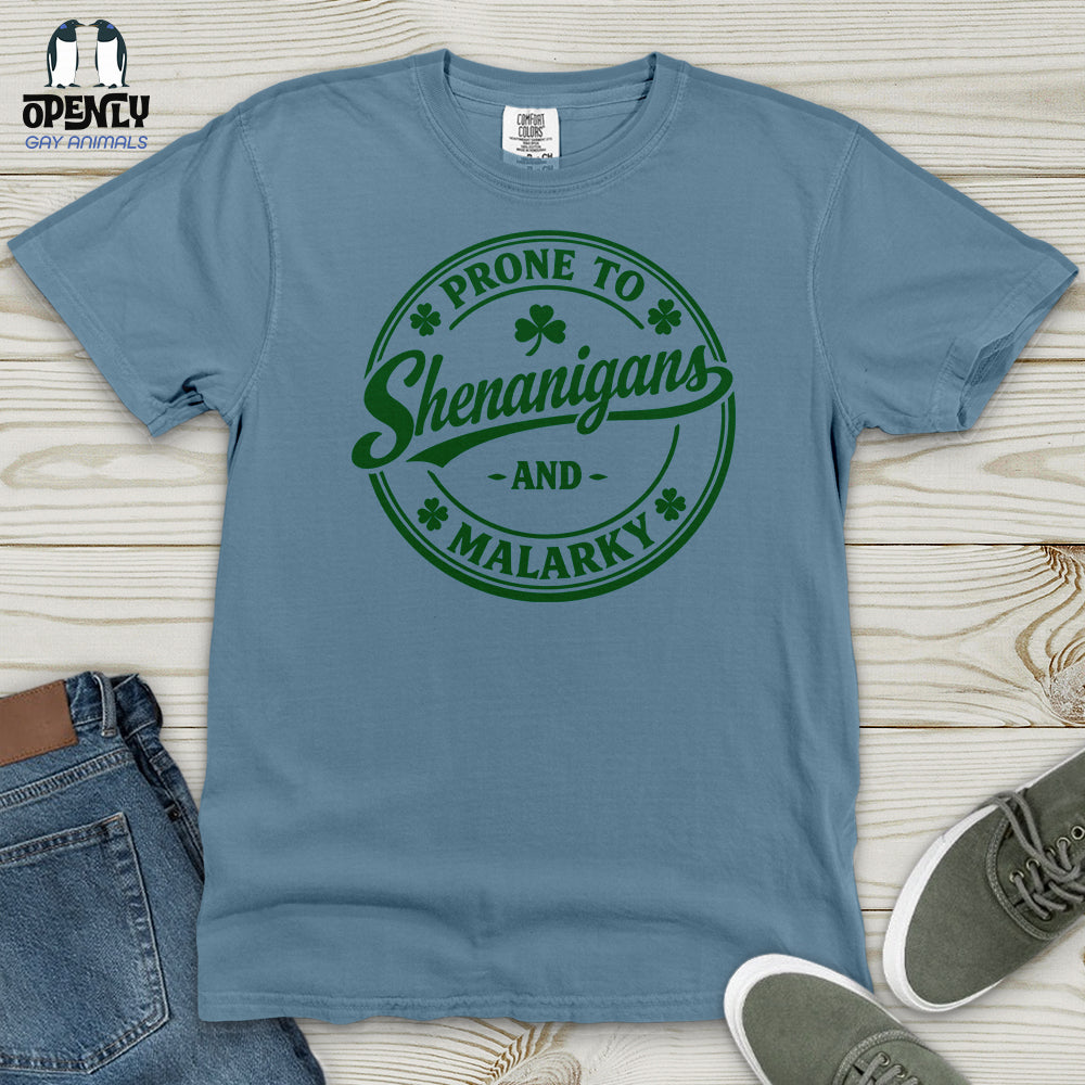 Prone to Shenanigans and Malarky Heavy Cotton Comfort Colors Tee