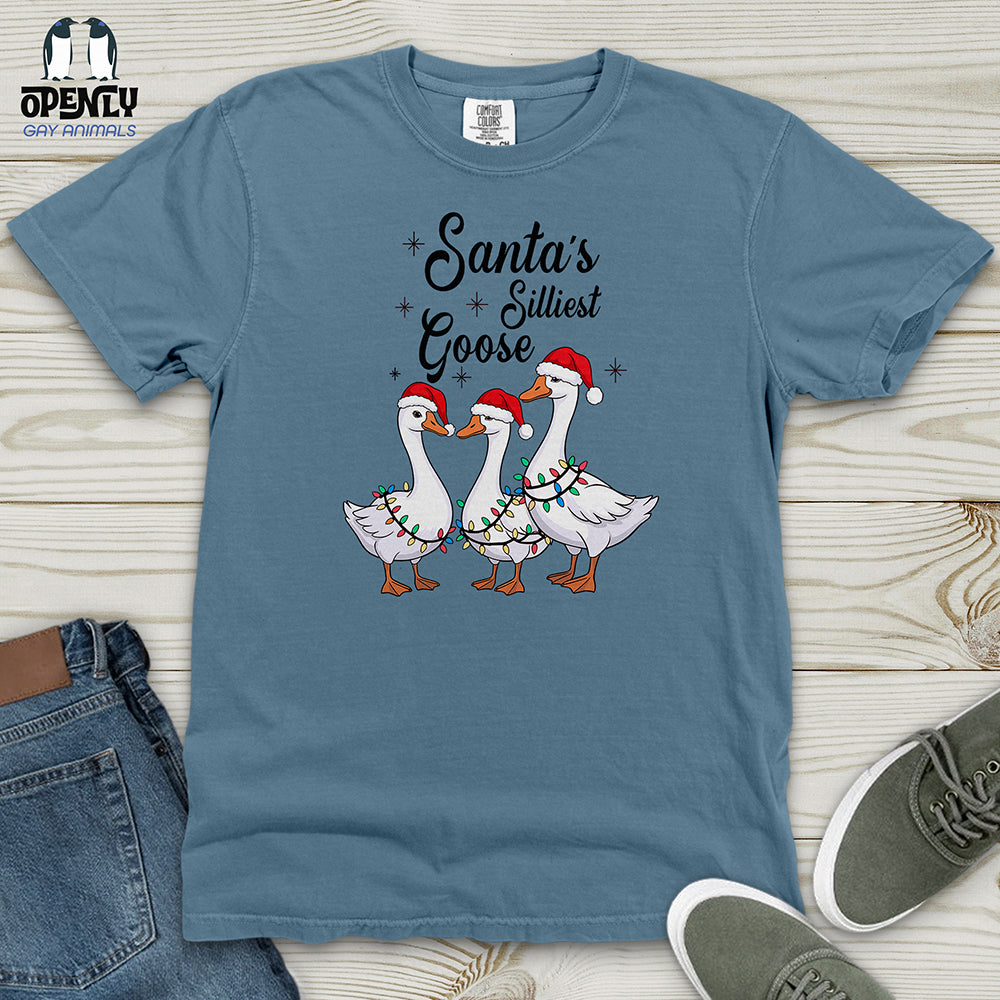 Santa's Silliest Goose Heavy Cotton Comfort Colors Tee