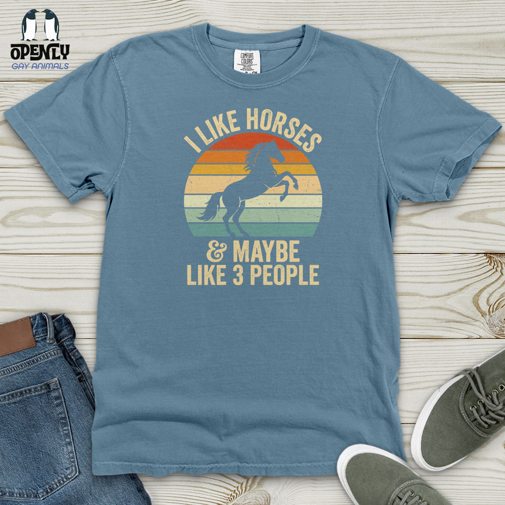 I Like Horses Heavy Cotton Comfort Colors Tee