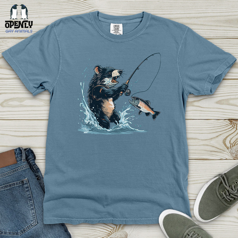 Tasmanian Devil Fishing Heavy Cotton Comfort Colors Tee