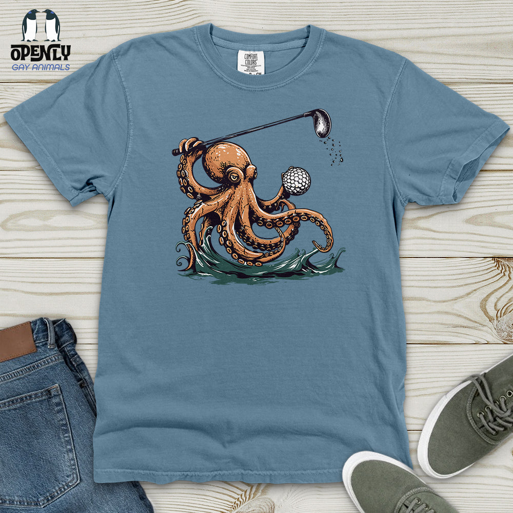 Octopus Golf Swing Heavy Cotton Comfort Colors Tee