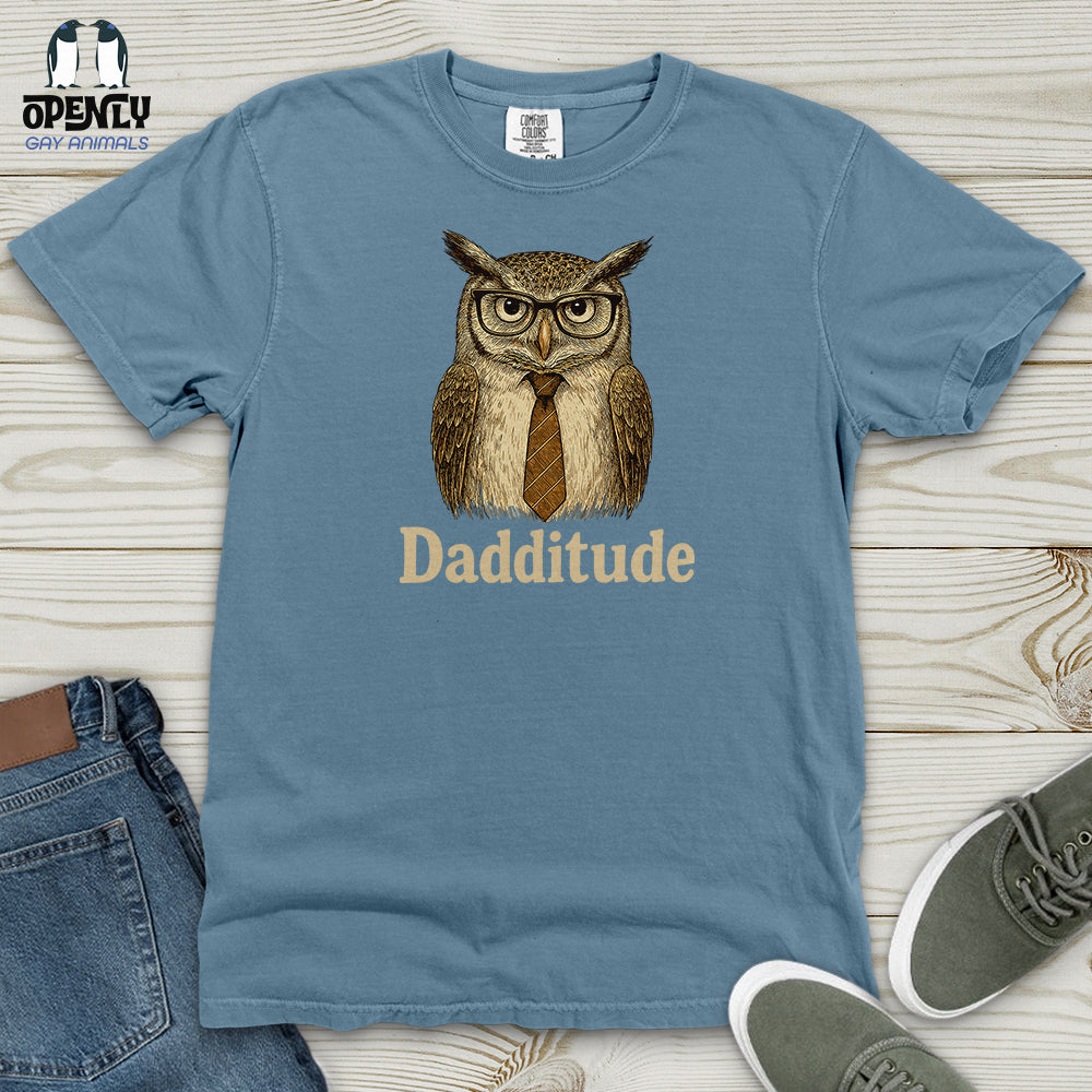 Dadditude Owl Heavy Cotton Comfort Colors Tee