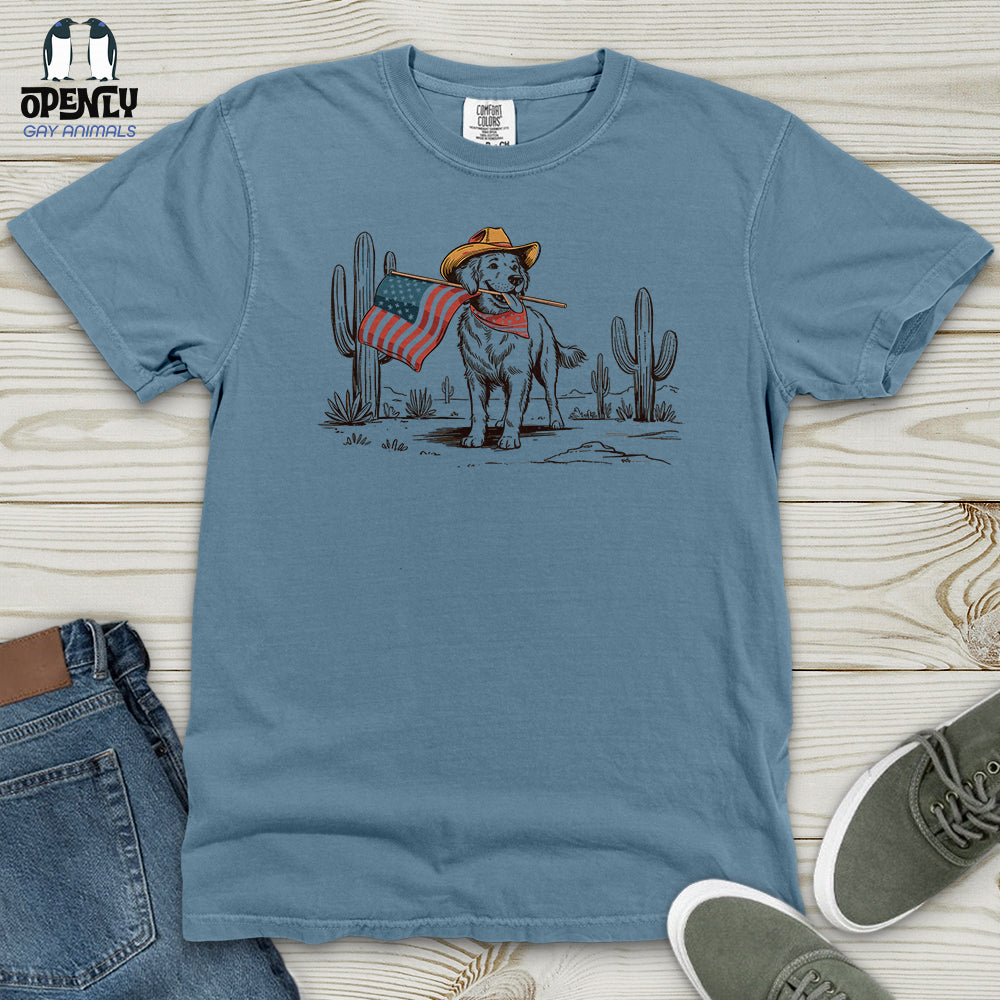 Memorial Day Cowboy Dog Heavy Cotton Comfort Colors Tee