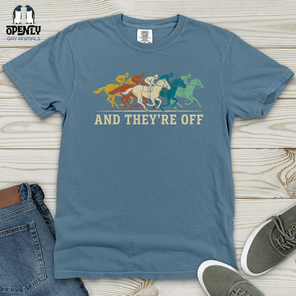 And They're Off Heavy Cotton Comfort Colors Tee