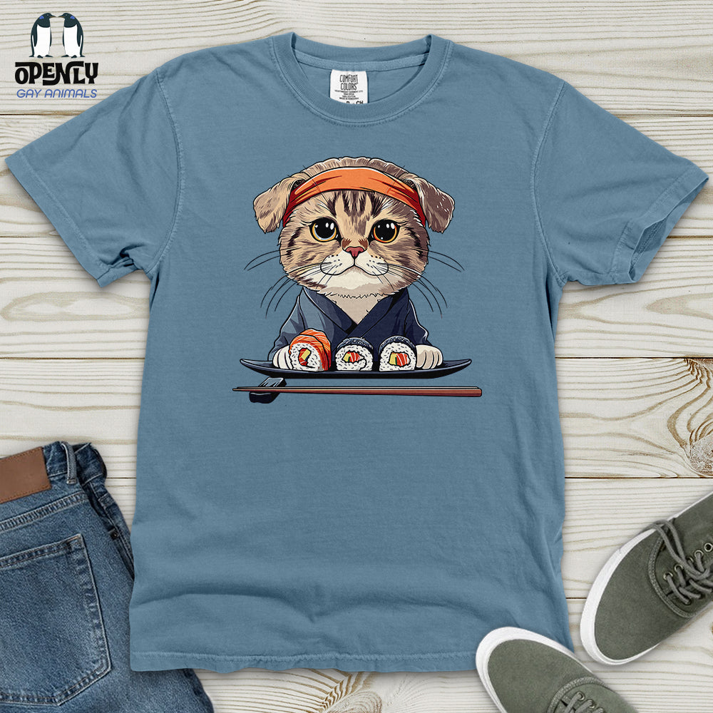 Sushi Master Cat Heavy Cotton Comfort Colors Tee
