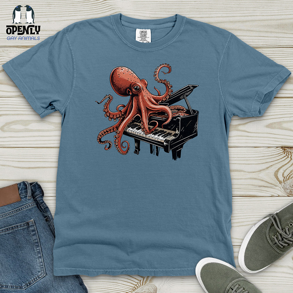 Octopus Piano Melody Heavy Cotton Comfort Colors Tee