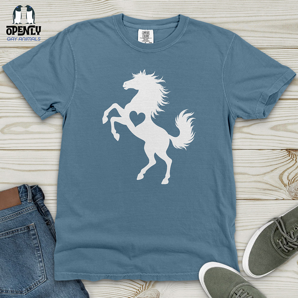 Flat Heart Horse Silhouette Heavy Cotton Comfort Colors Tee