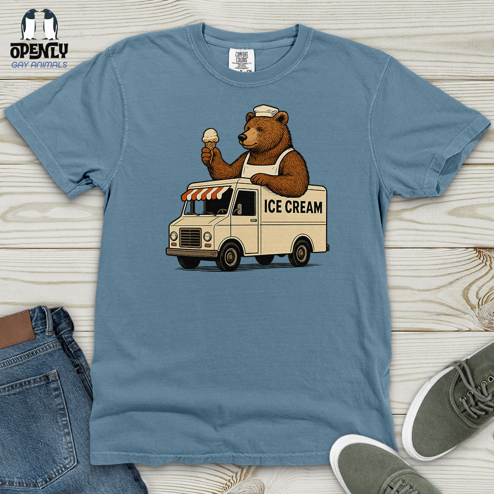 Bear Ice Cream Truck Heavy Cotton Comfort Colors Tee