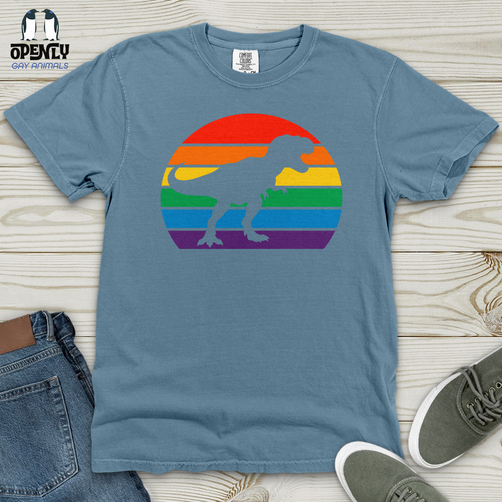 Rainbow Dinosaur T-Rex Heavy Cotton Comfort Colors Tee