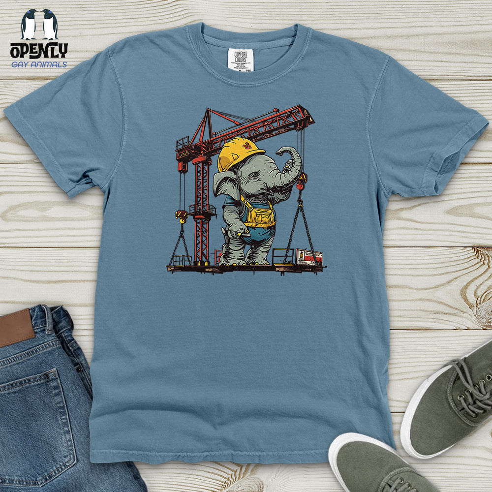 Elephant Construction Crew Heavy Cotton Comfort Colors Tee