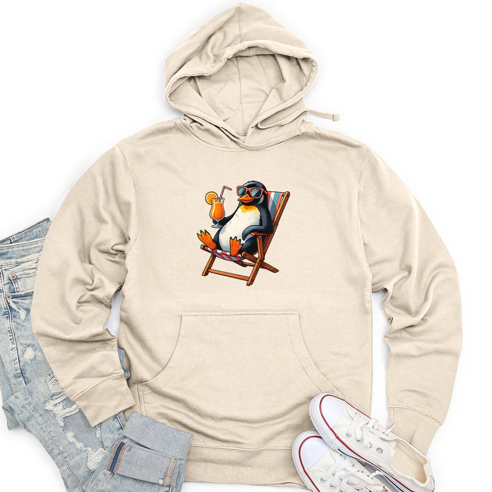 Chillin' Penguin Paradise Unisex midweight hoodie