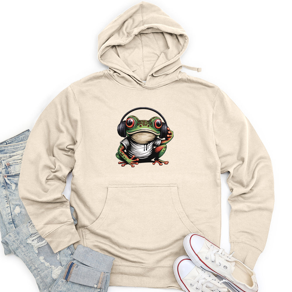 Frog in Headphones Unisex midweight hoodie