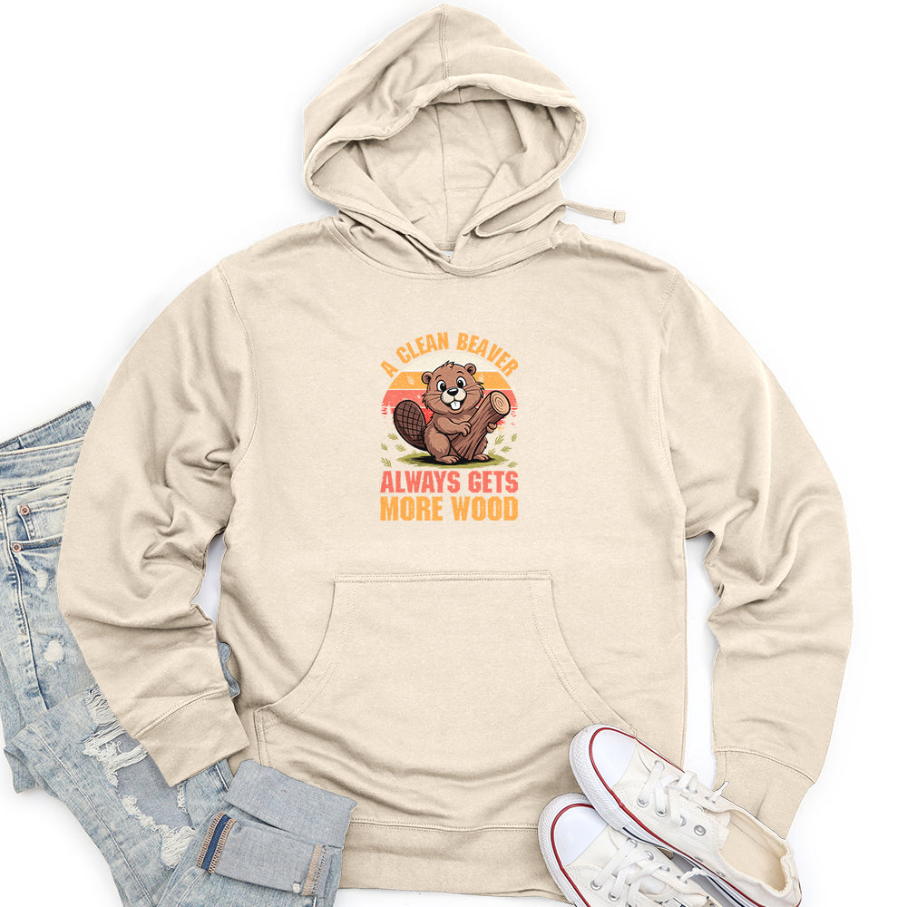 A Clean Beaver Unisex midweight hoodie