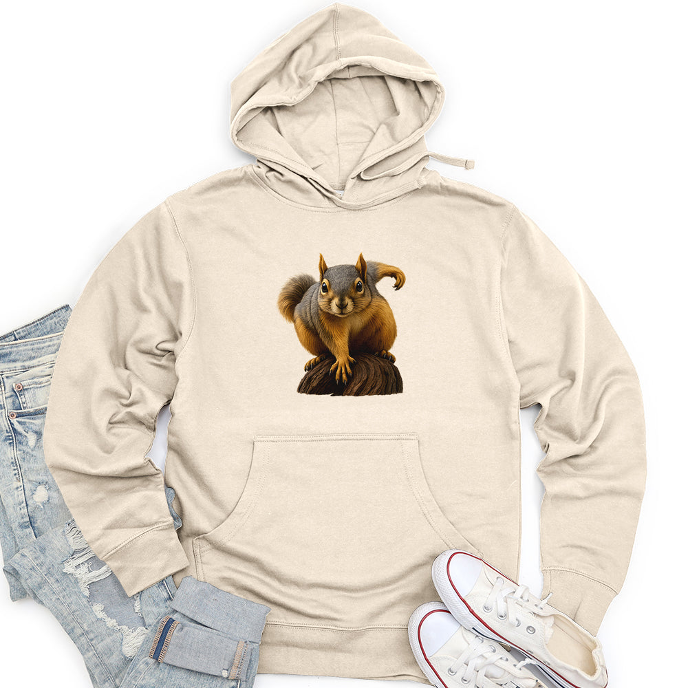 Squirrel on Alert Unisex midweight hoodie