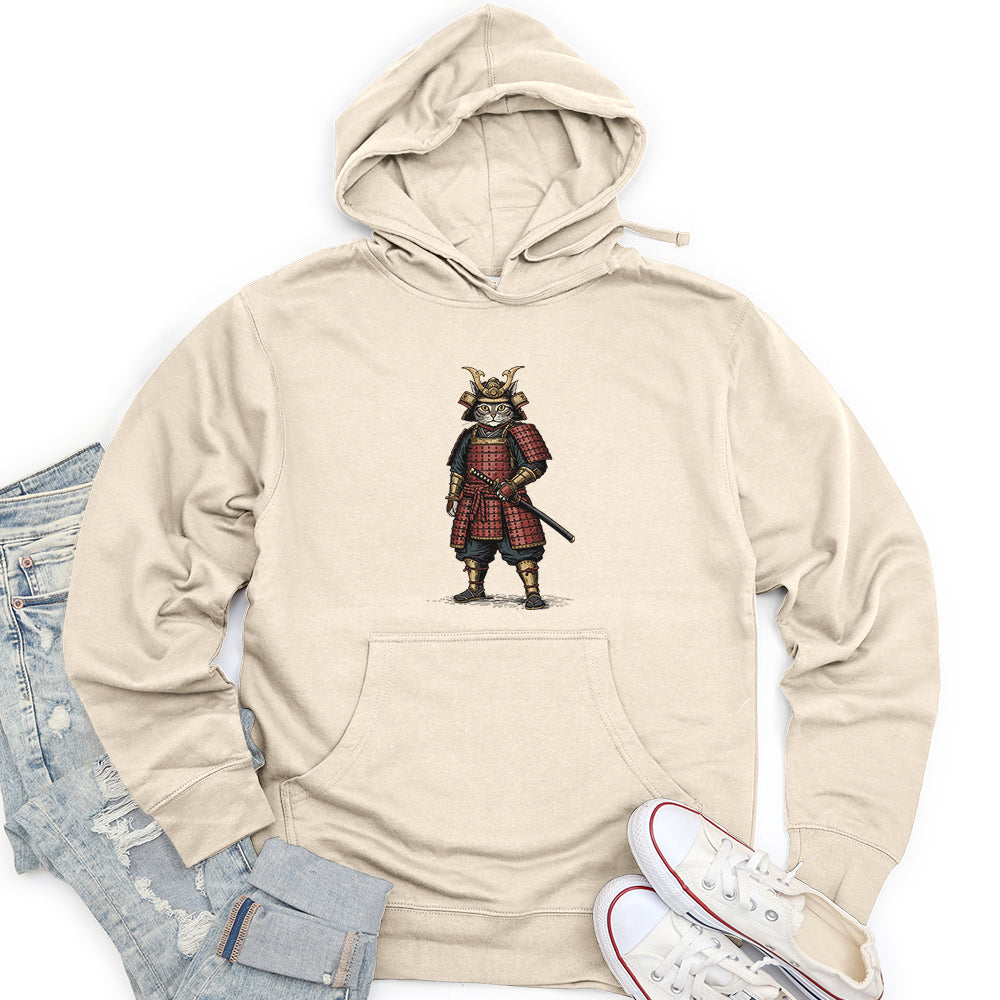 Cat Samurai Unisex Midweight Hoodie