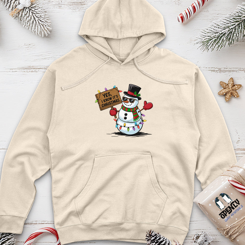 Yes, I Know It's Christmas Unisex Midweight Hoodie