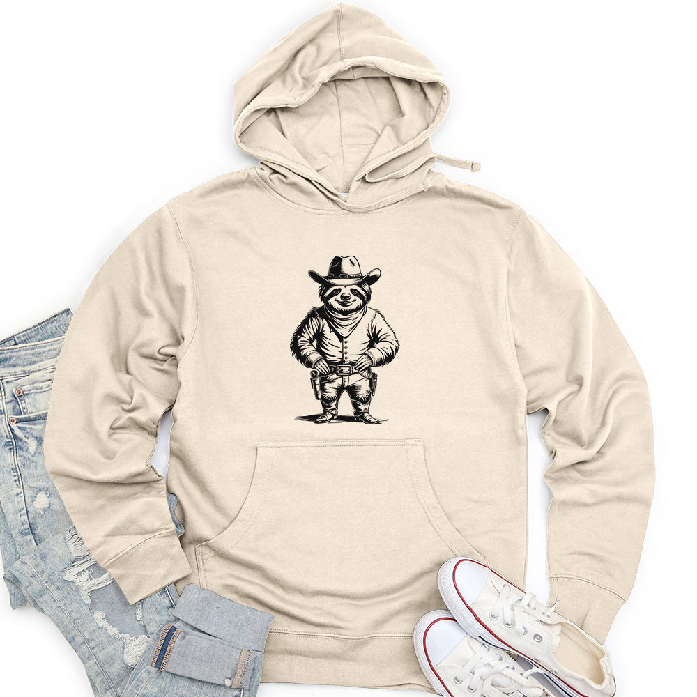 Cowboy Sloth Unisex Midweight Hoodie
