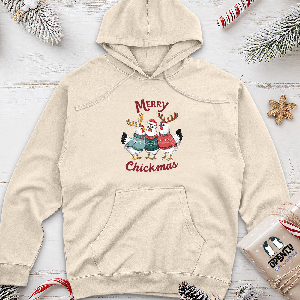 Merry Chickmas Unisex Midweight Hoodie