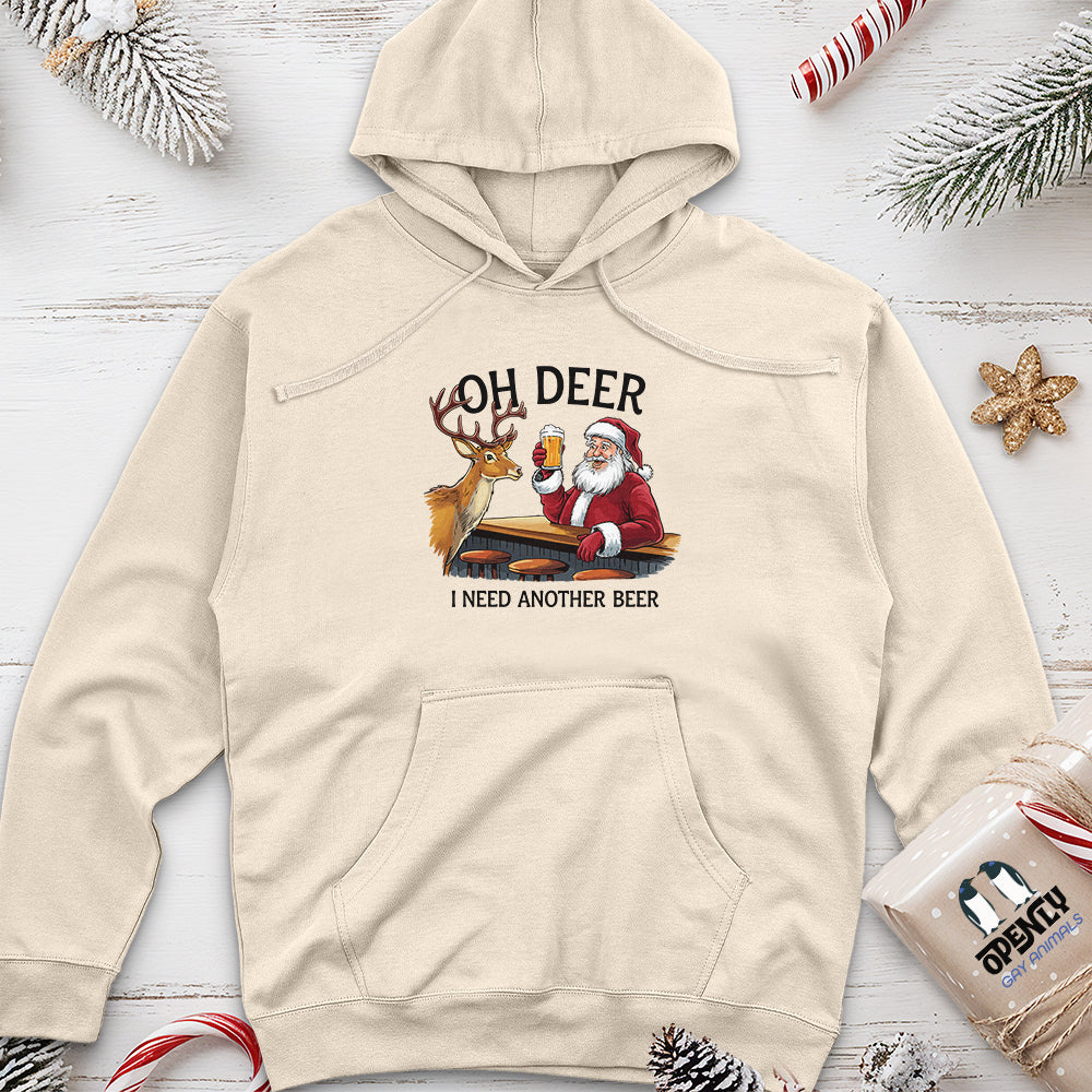 Oh Deer I Need Another Beer Unisex Midweight Hoodie