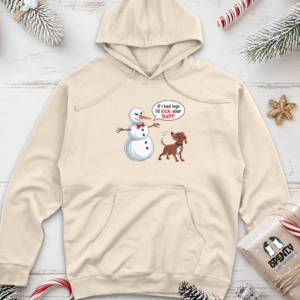 Funny Dog and Snowman Unisex Midweight Hoodie