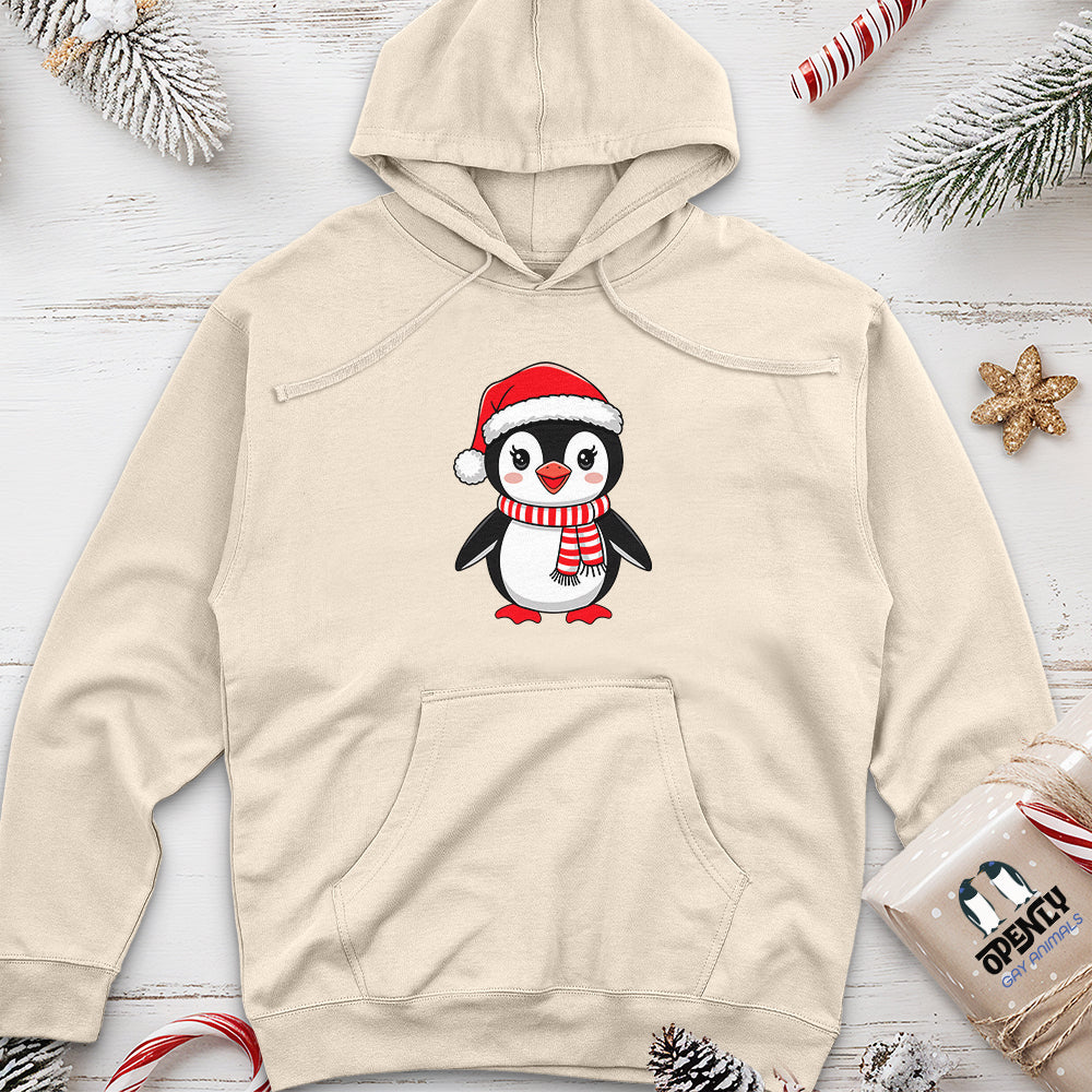 Christmas Penguin Unisex Midweight Hoodie
