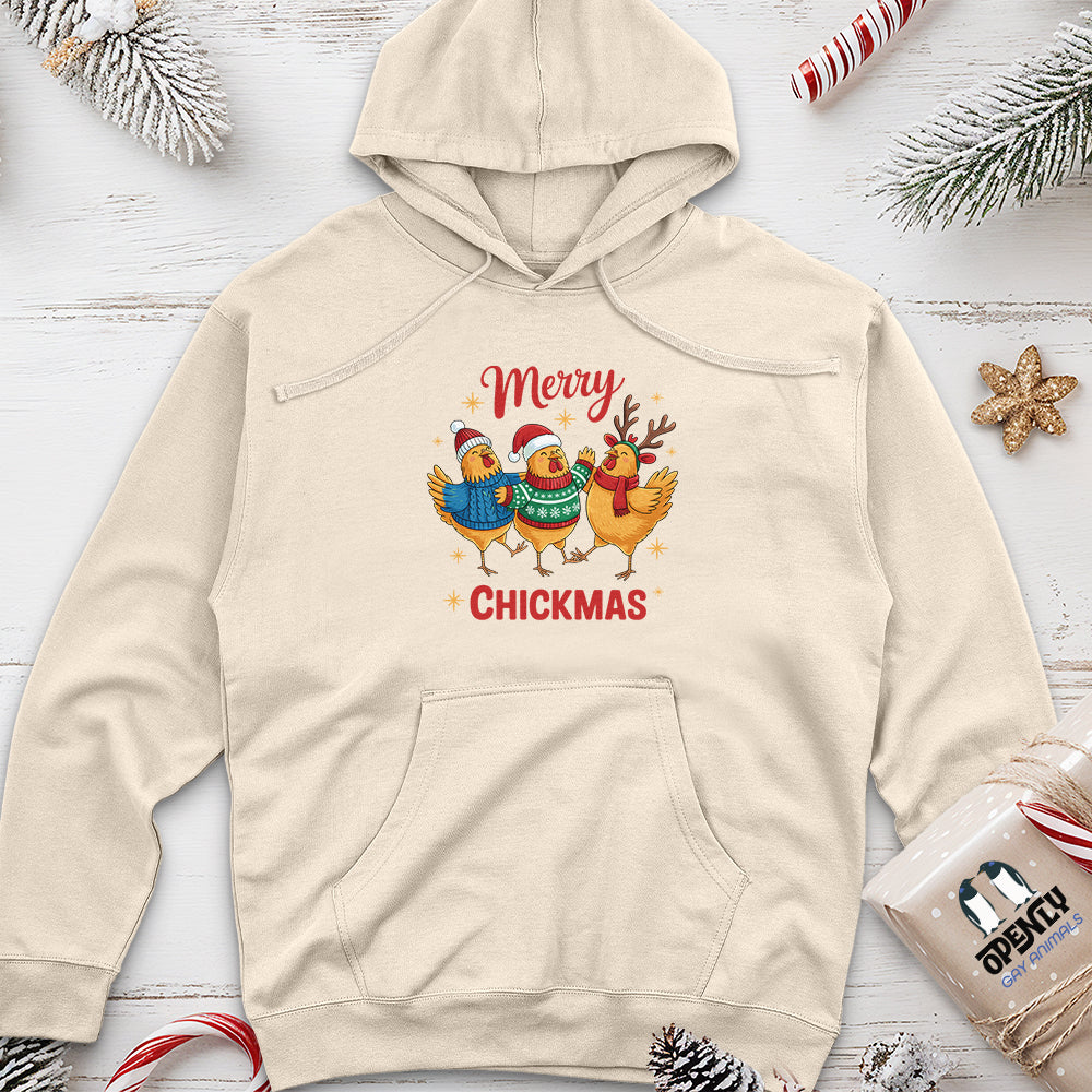 Merry Chickmas Unisex Midweight Hoodie