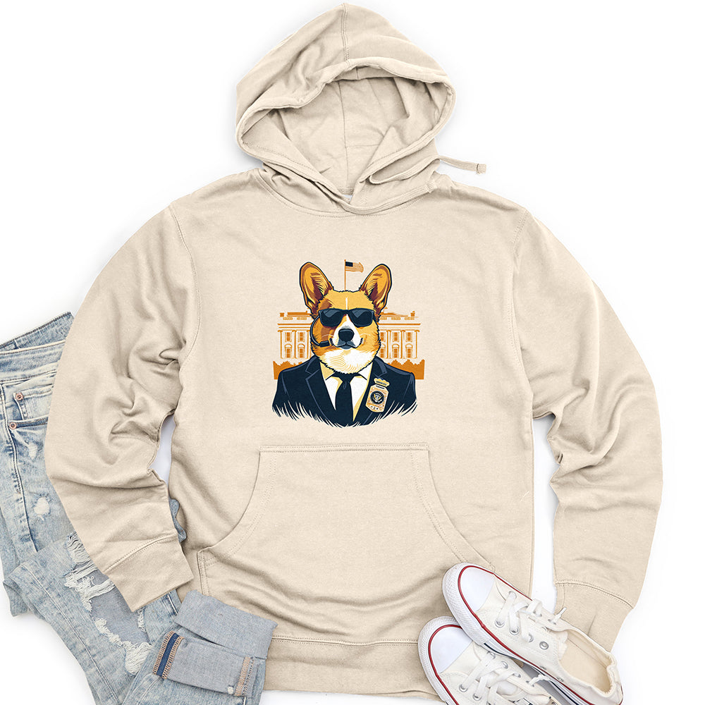 Corgi Secret Service Unisex Midweight Hoodie